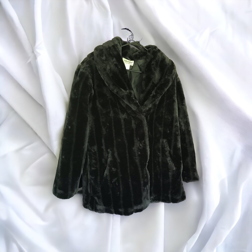 Anthony Richards Faux Fur Black Women’s Mid Length Jacket SzLg